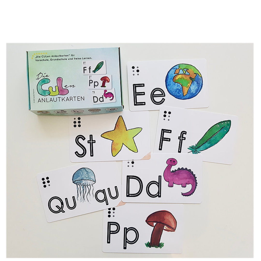 Anlautkarten mit Braille: Kinder spielerisch lesen lernen