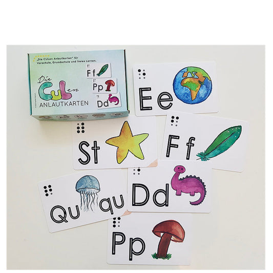 Anlautkarten mit Braille: Kinder spielerisch lesen lernen