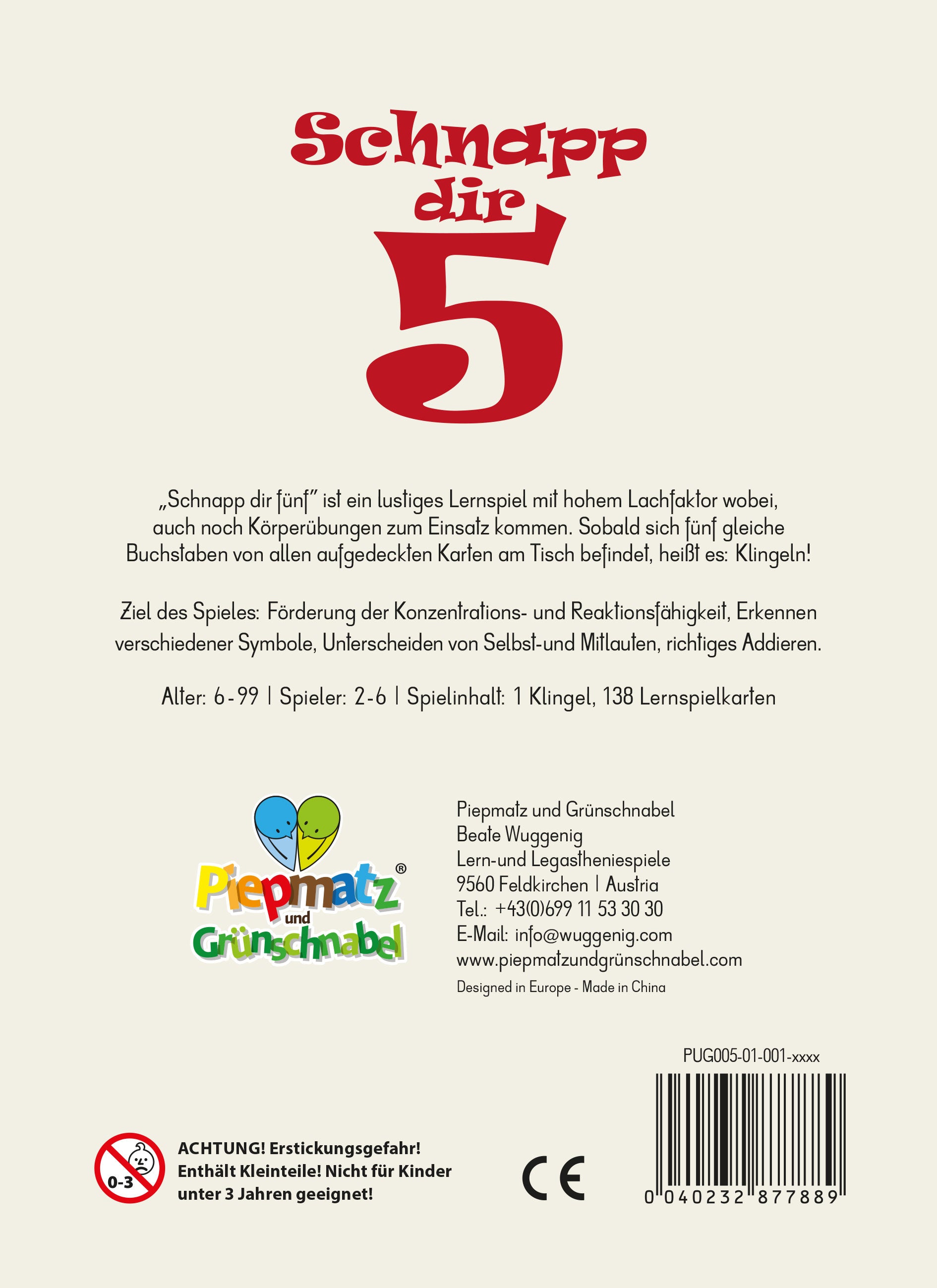 Selbst- und Mitlautunterscheidung- Konzentration - Schnapp dir 5 - piepmatzundgrünschnabel