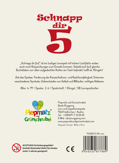 Selbst- und Mitlautunterscheidung- Konzentration - Schnapp dir 5 - piepmatzundgrünschnabel