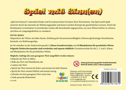 Worterarbeitung - Ganzheitliches Lernen- Spiel mit Sinn(en) -Basisspiel - piepmatzundgrünschnabel
